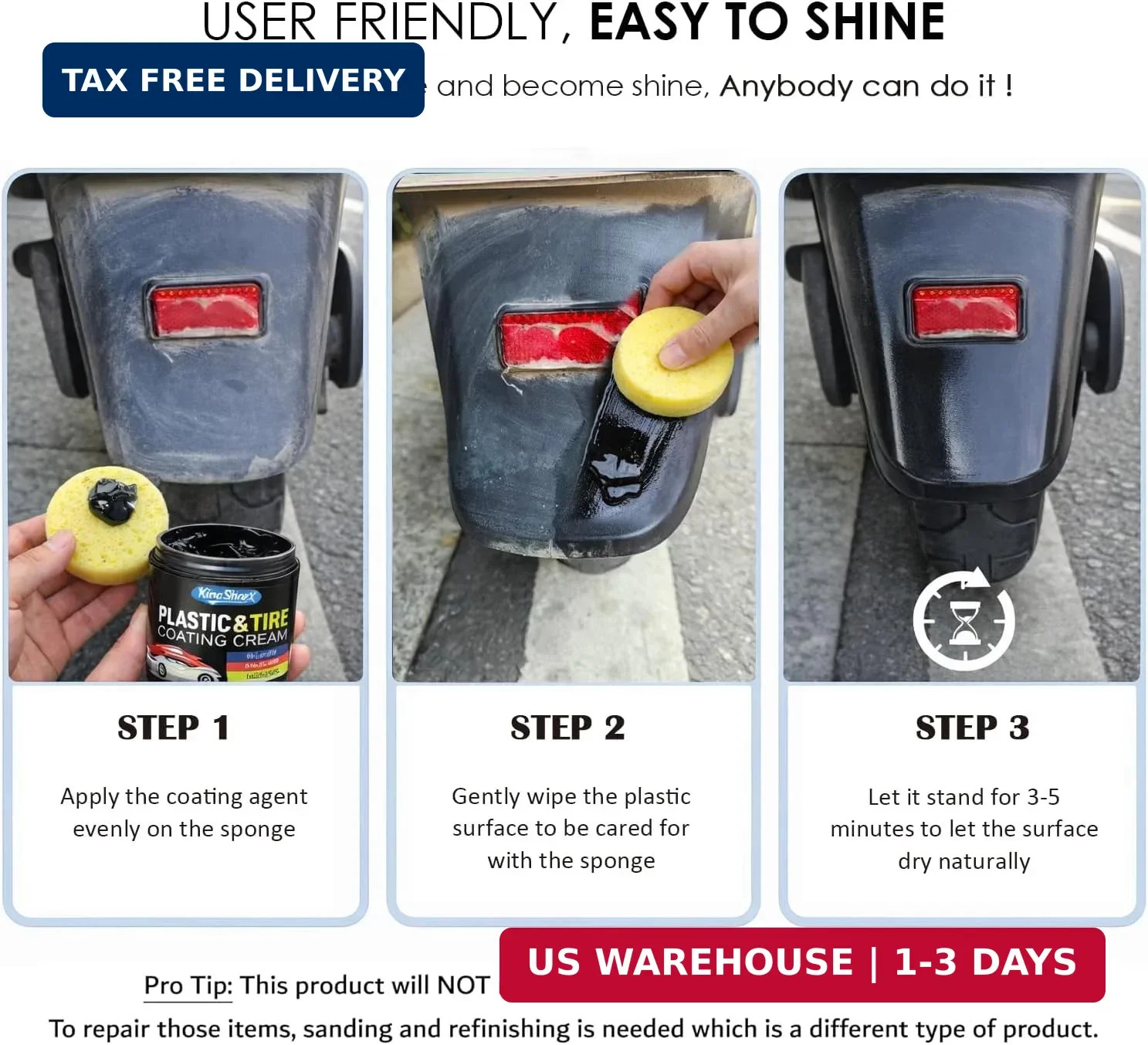 Black Trim Restorer, Plastic Restorer for Cars Restore Faded Bumpers, Plasti…