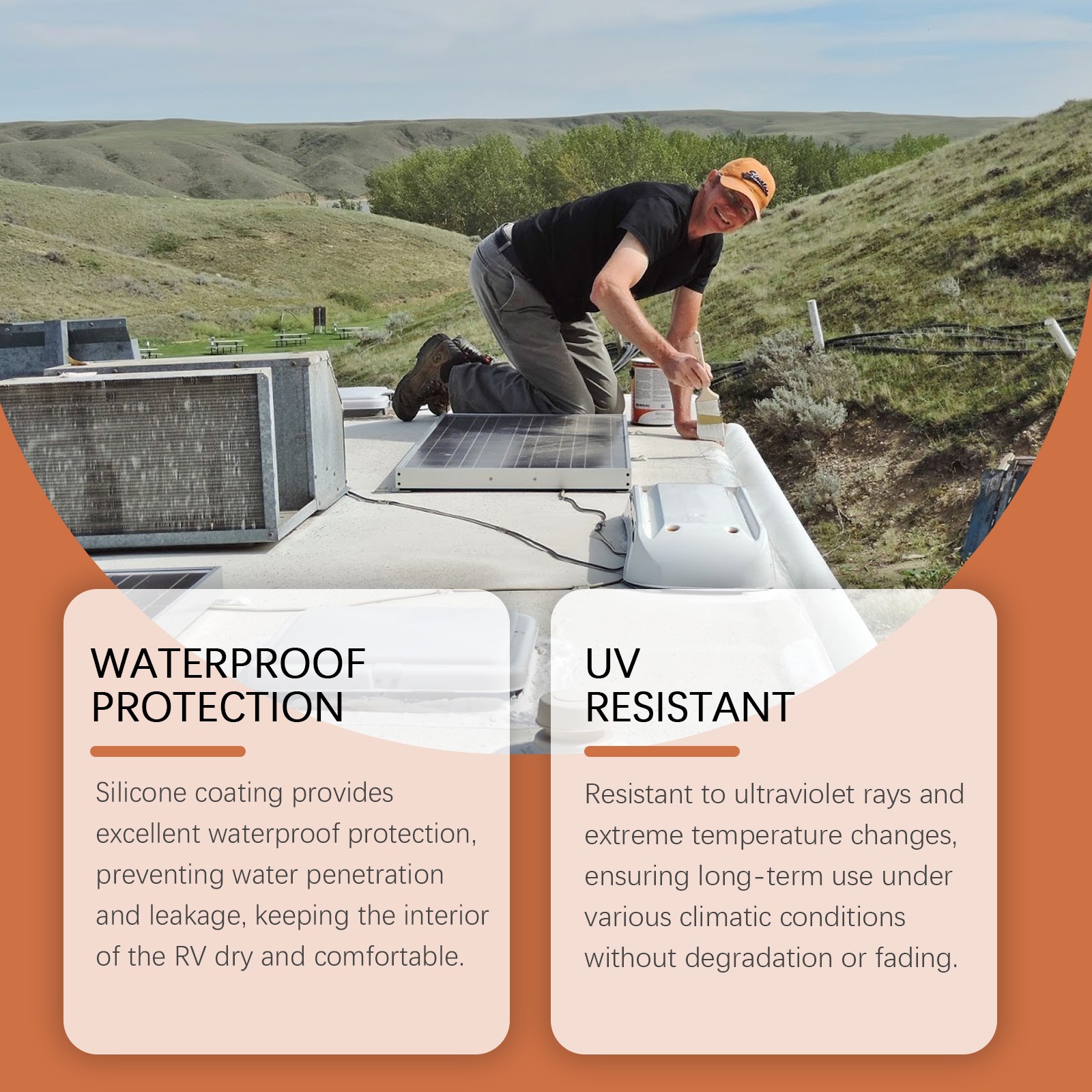 RV Roof Sealant Silicone Coating Waterproof Leak Repair DIY RV Roof Maintenance