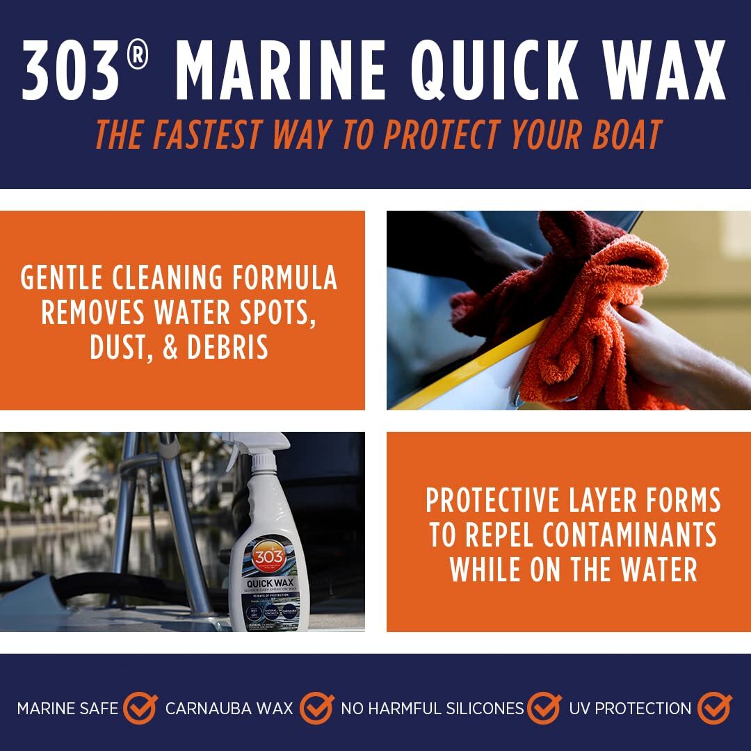 303 Marine Quick Wax – Quick & Easy – 90 Days Of Protection – Provides a Slic…