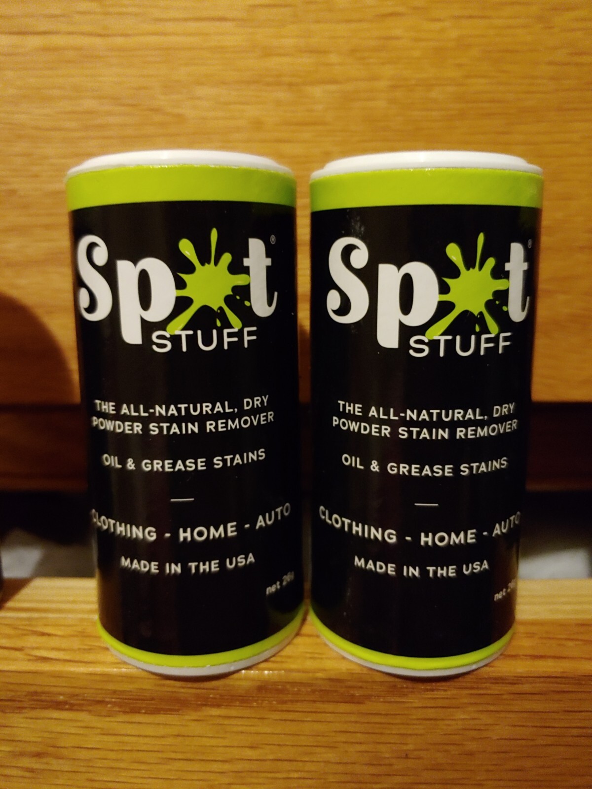 Lot 2 SPOT STUFF Dry Powder Oil & Grease Stain Remover for use on Fabric, Carpet