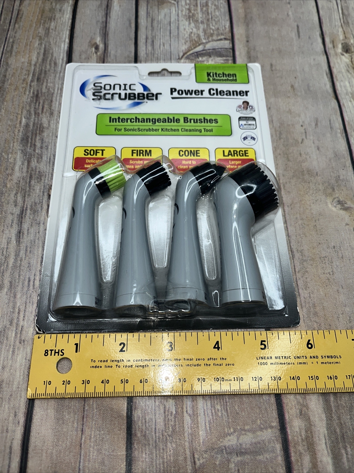 Sonic Scrubber Power Cleaner Interchangeable Brush Heads Kitchen Cleaning Tool