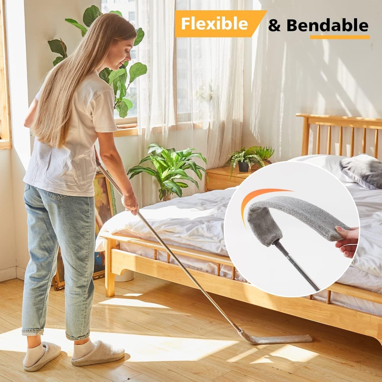 Retractable Gap Dust Cleaner with 3 Reusable Microfiber Dusting Cloths, Under…