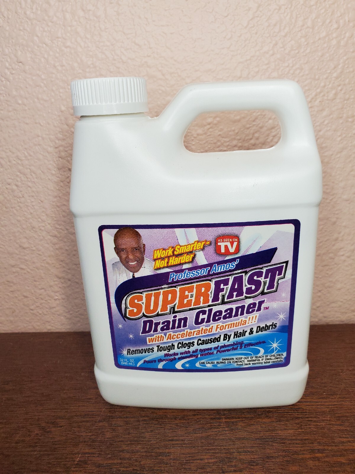 Professor Amos Super Fast Drain Cleaner Accelerated 32 fl Oz-NEW FACTORY SEALED!