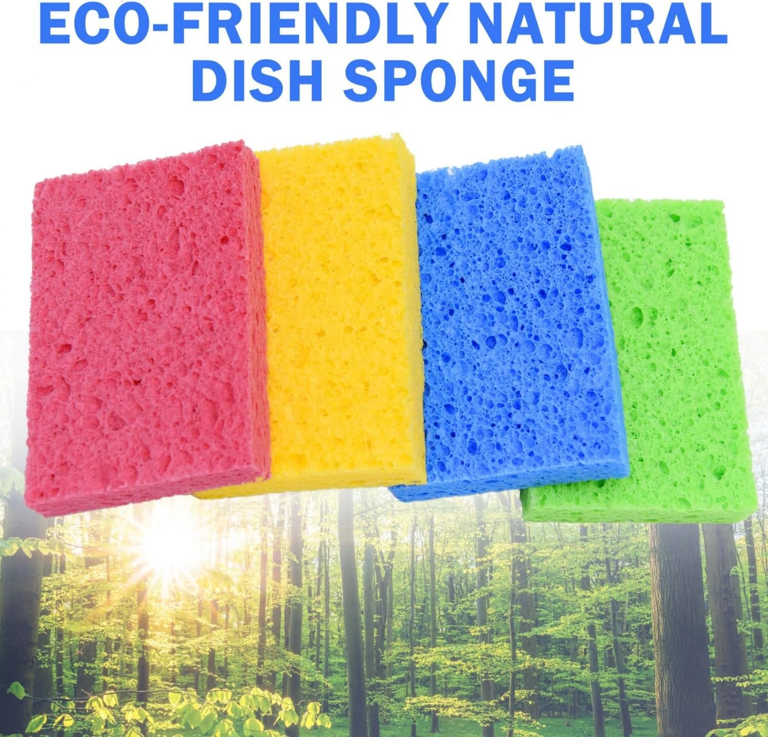 48 Pack Sponges Kitchen Natural Compressed Cellulose Sponges Durable Dish Sponge