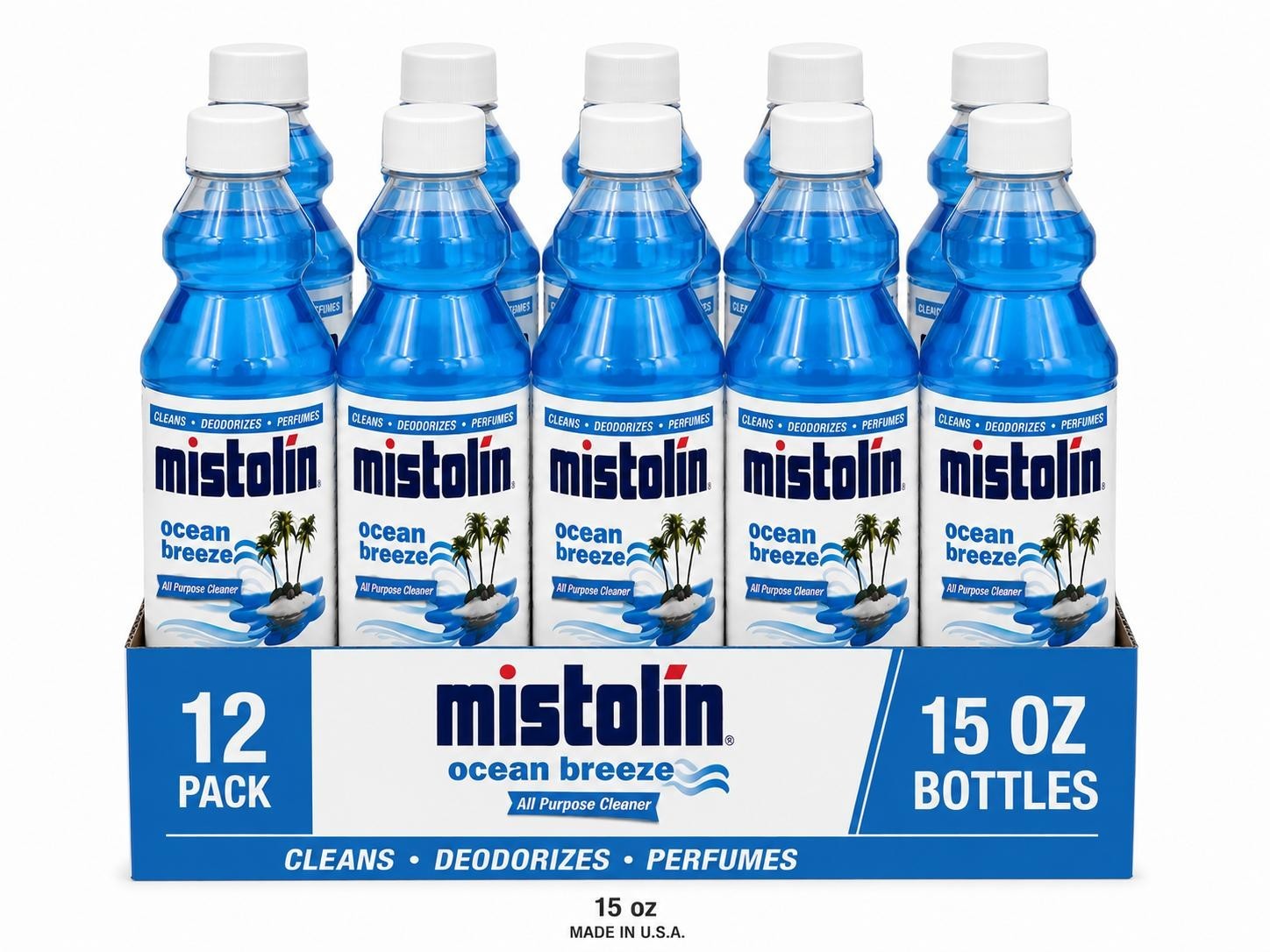 Pack of 12 Mistolin Ocean Breeze All Purpose Cleaner Spray 15 oz Household