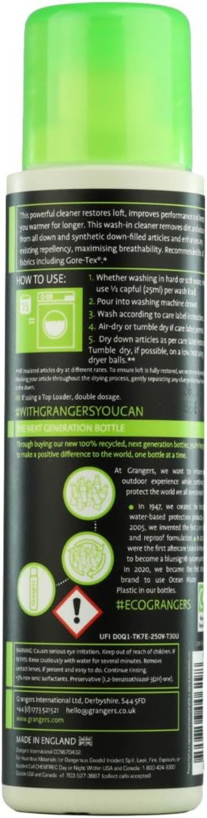 10 Fl Oz Grangers Down Wash – Sustainable Cleaner for All Down Insulated Items