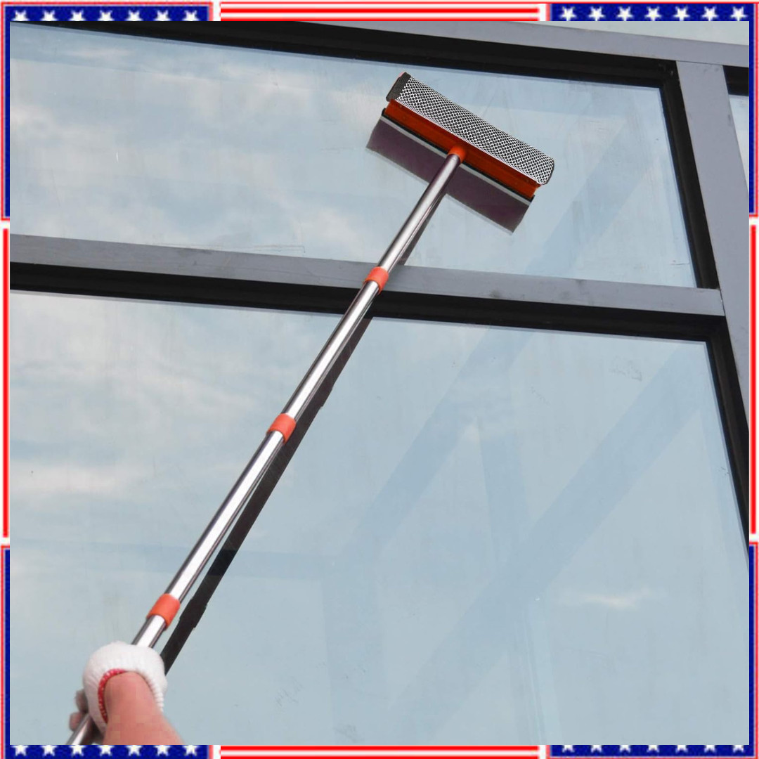 Windshield Cleaner Tool 2 in 1 Car Window Squeegee with Extendable Handle
