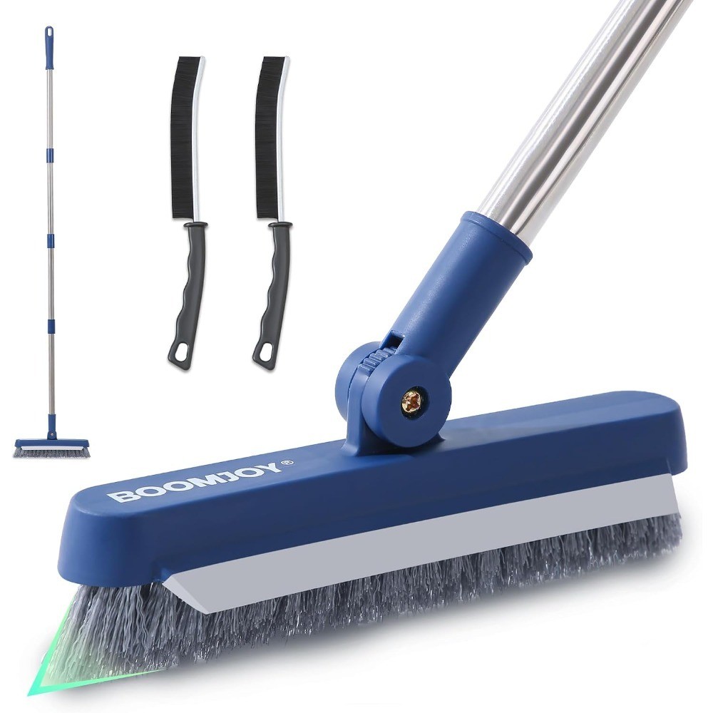 Grout Brush with Long Handle, Grout Cleaner Brush for Tile Floors, Stiff