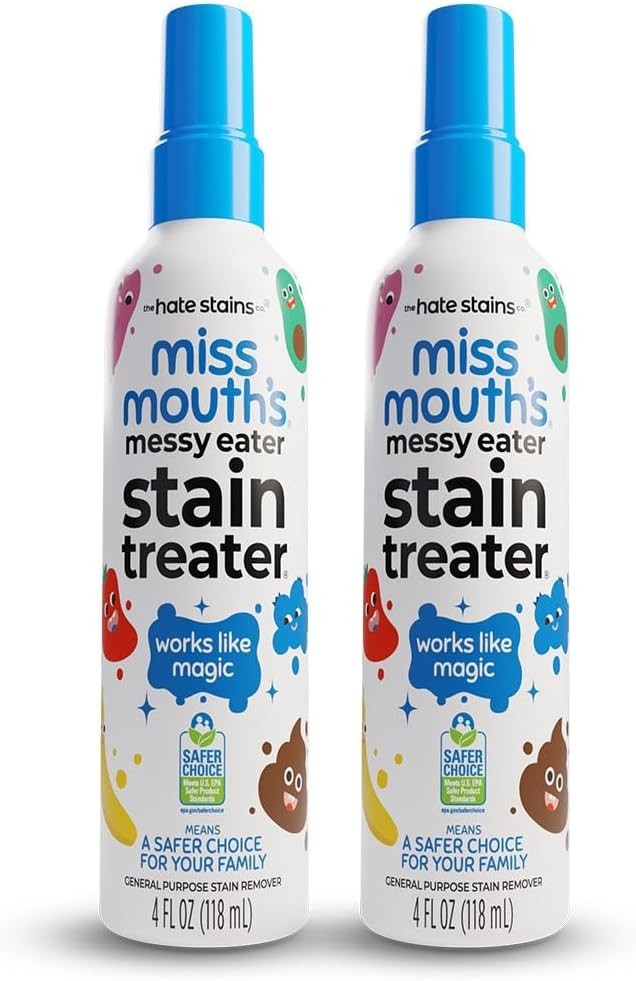 Miss Mouth’s Messy Eater Stain Treater Spray – 4oz 2 Pack Stain Remover, Newborn