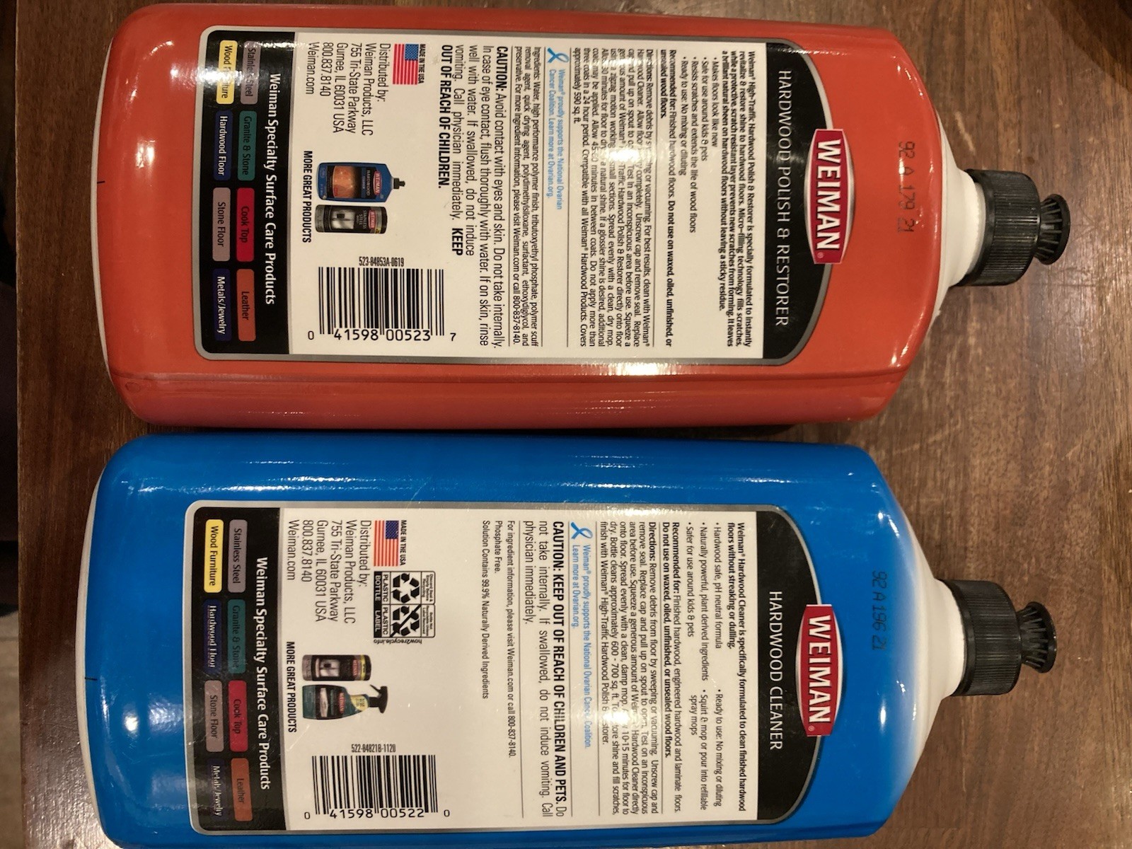 Weiman Hardwood Floor Cleaner and Polish Restorer Combo, 2-Pack, High-Traffic