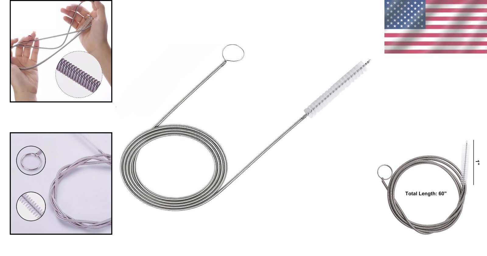 Versatile 60 Inch Drain Brush Tool – Perfect for Kitchen, Fish Tanks & Home Use