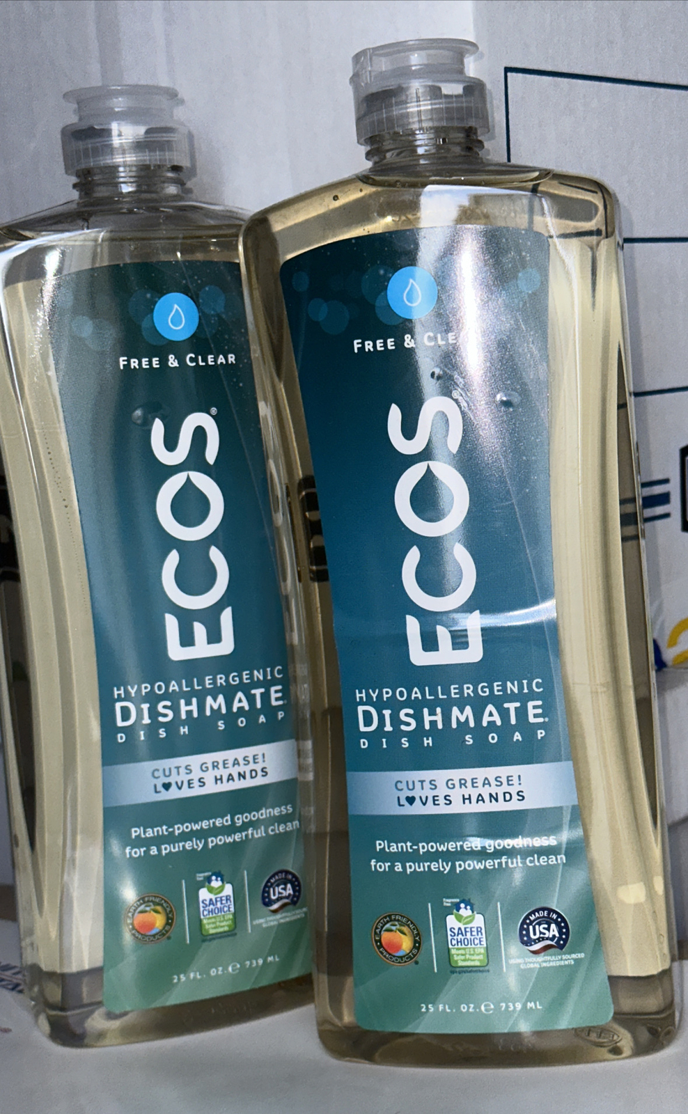 ECOS 25oz. x 2- FREE & CLEAR HYPOALLERGENIC DISHMATE
