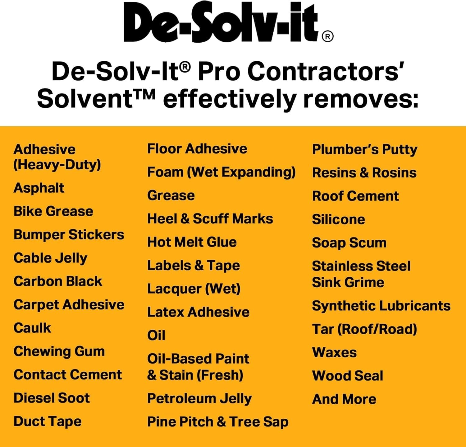 Orange-Sol De-Solv-it® Pro Contractors Solvent™, Versatile Adhesive Remover S…