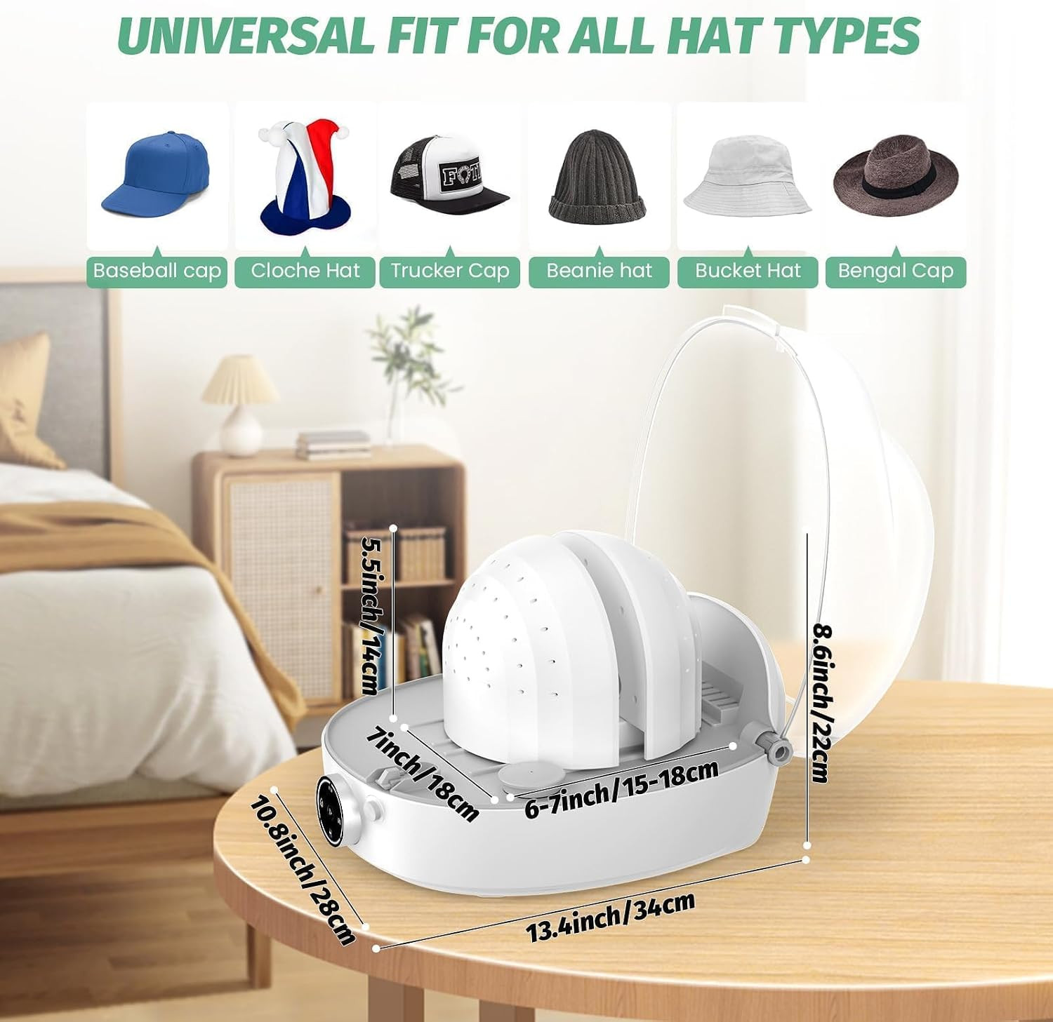 Automatic Cap Cleaner, All in One Hat Care Machine Steam Cleaning & Ironing and