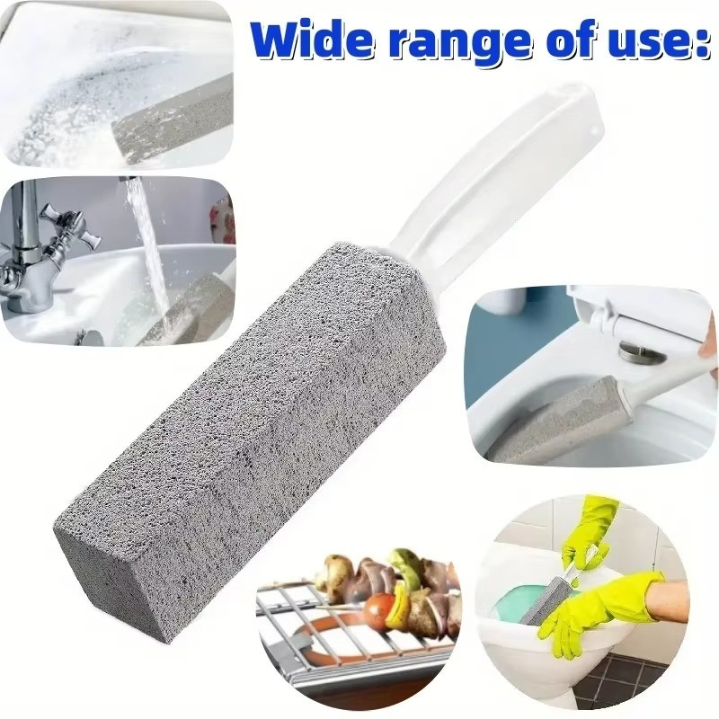 2 Pcs Pumice Stone Cleaning Heavy Duty Handle Toilet Scouring Stain Remover Tool