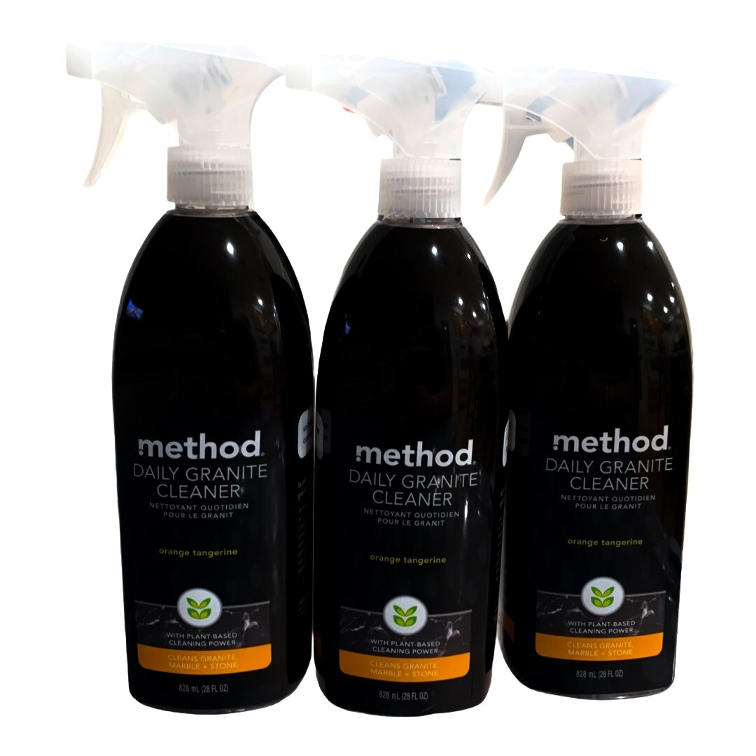 3 Pack Method Daily Granite, Marble, Stone Cleaner, Orange Tangerine 28 oz each