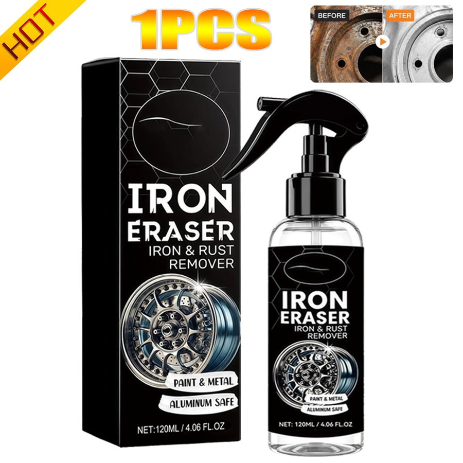 2x Iron Eraser Rust Remover Spray, Car Wheel Paint Brake Dust Fast Cleaner 120ml
