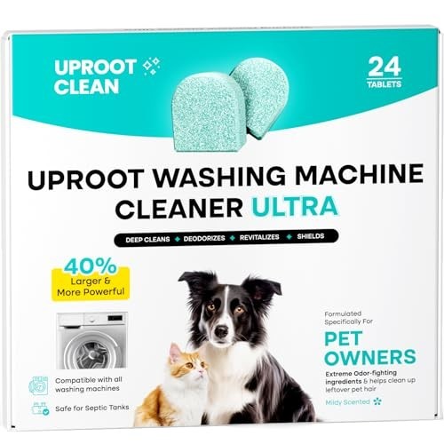 Uproot Clean Washing Machine Cleaner Tablets, 24 Pack, HE Top Front Load