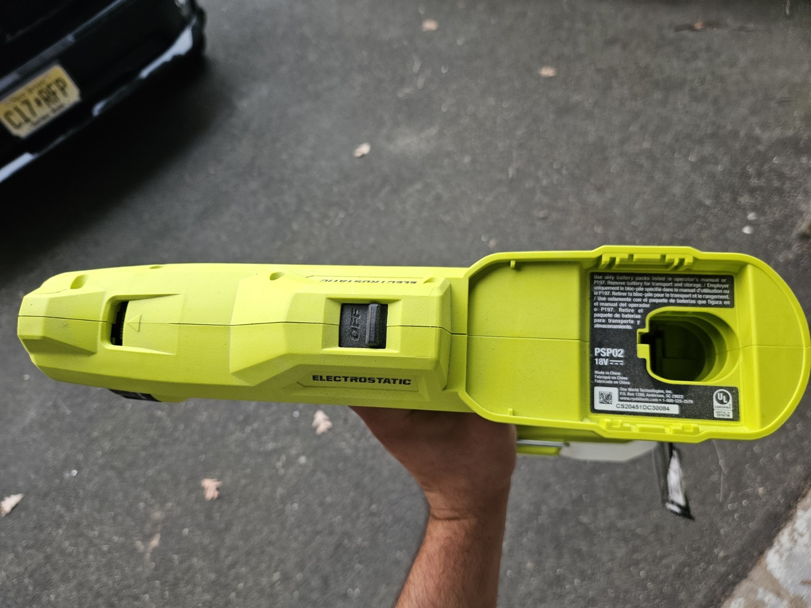 RYOBI ONE+ 18V Cordless Handheld Electrostatic Sprayer (Tool Only)