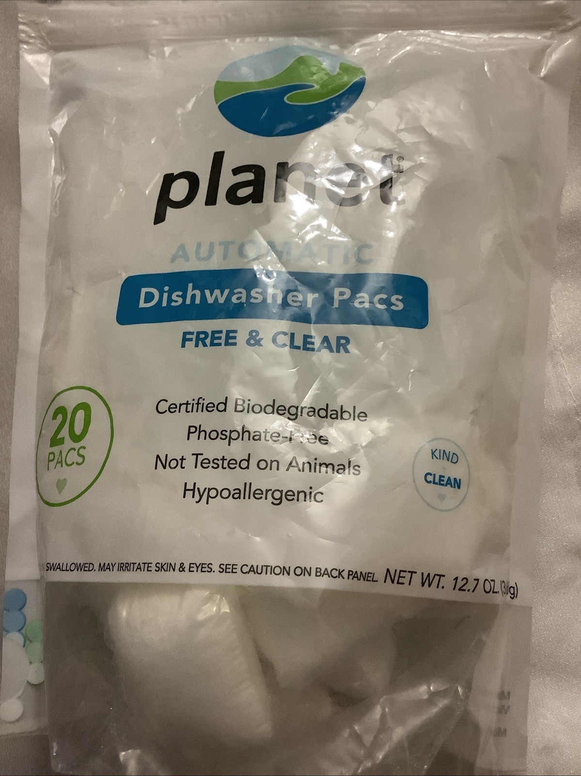 Planet Automatic Free & Clear Dishwasher Pacs, 12.7 Ounce 20 Piece Pack