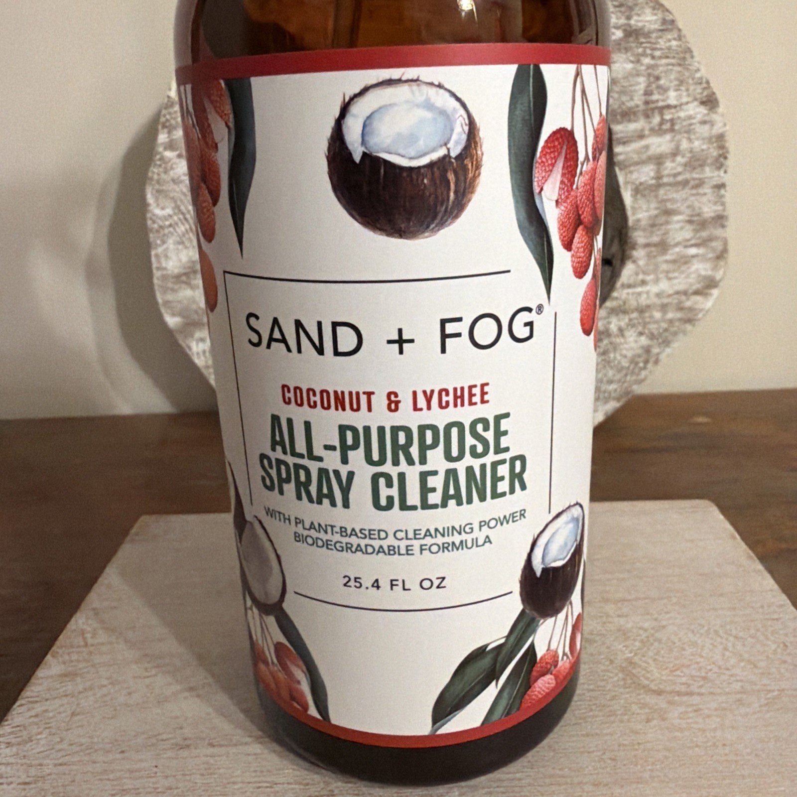 Sand + Fog Coconut & Lychee Plant Based Cleaner 25.4 oz. New.