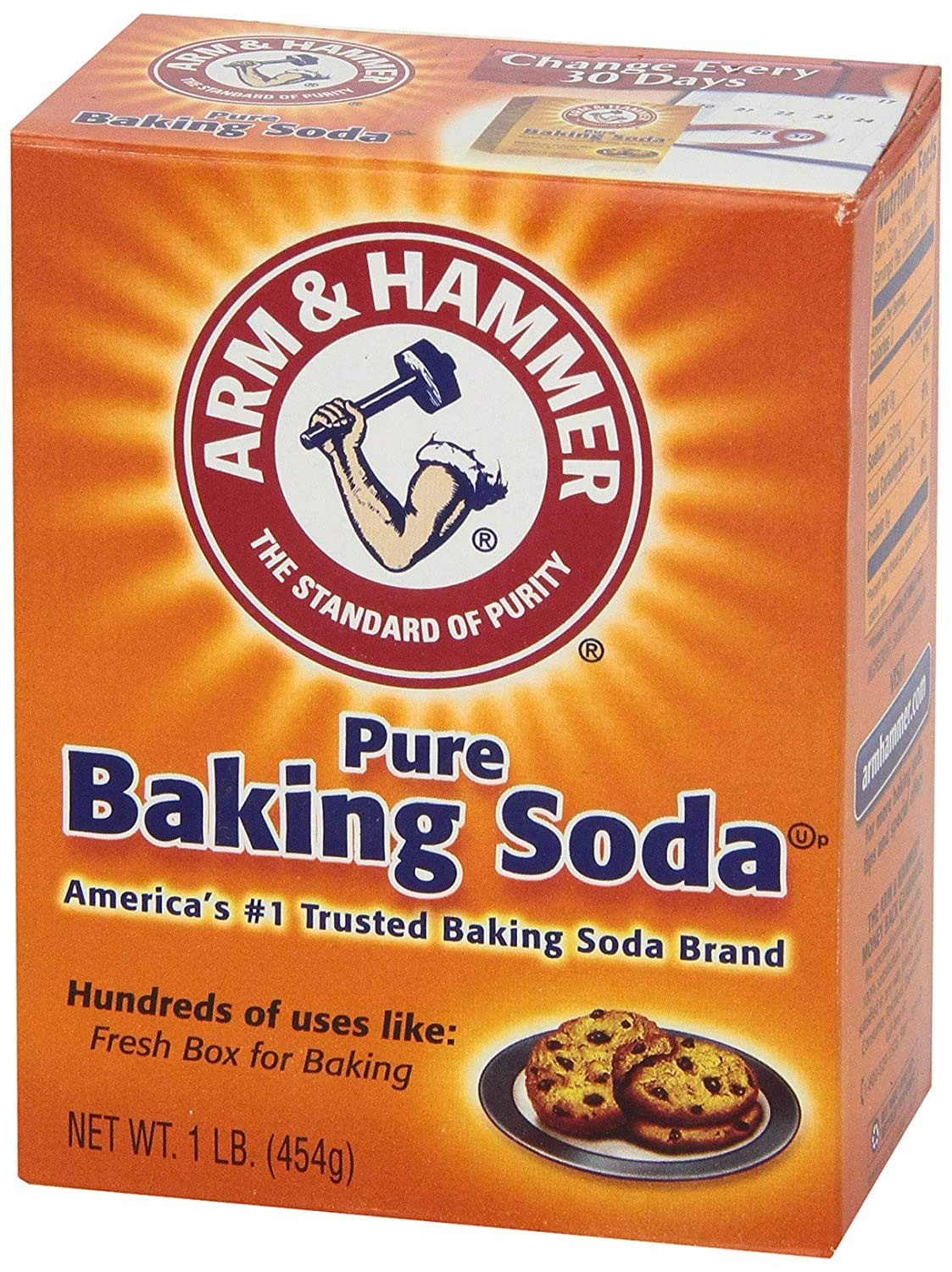 Arm & Hammer Baking Soda, 16 oz (3 Pack) 16 Ounce (Pack of 3), orange