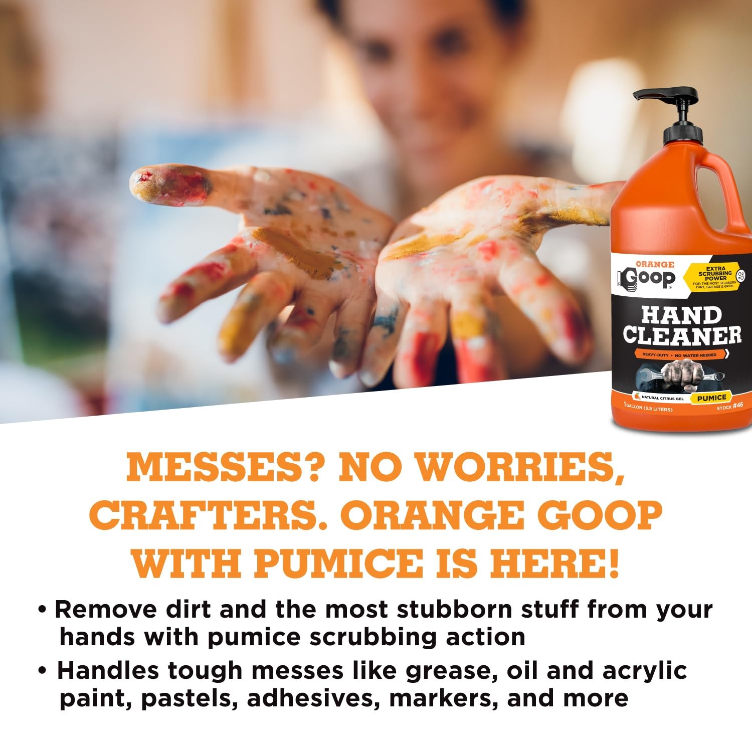 Orange Liquid with Pumice Multi-Purpose Waterless Hand Cleaner – 1 Gallon Pum…