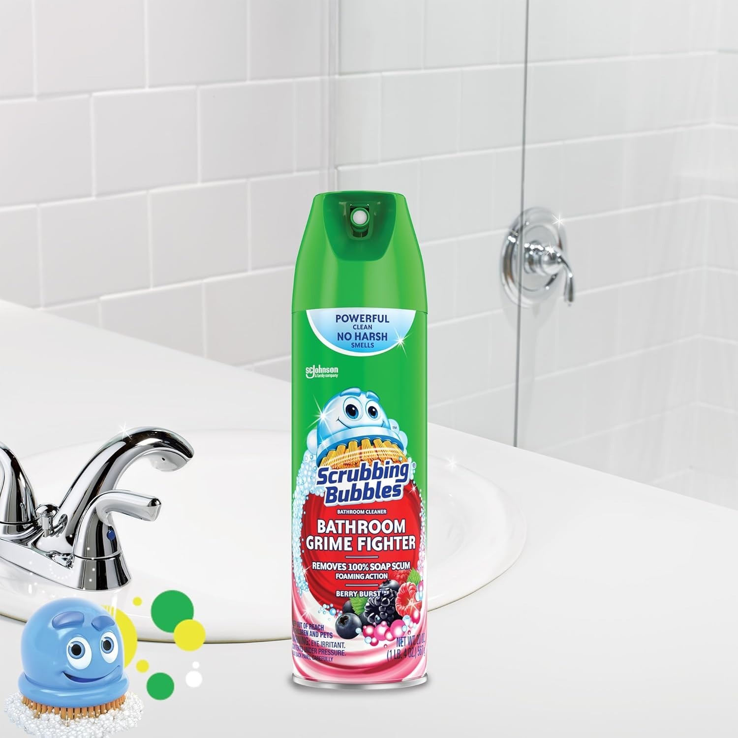 Scrubbing Bubbles Bathroom & Shower Cleaner Berry Burst Aerosol Spray 20oz