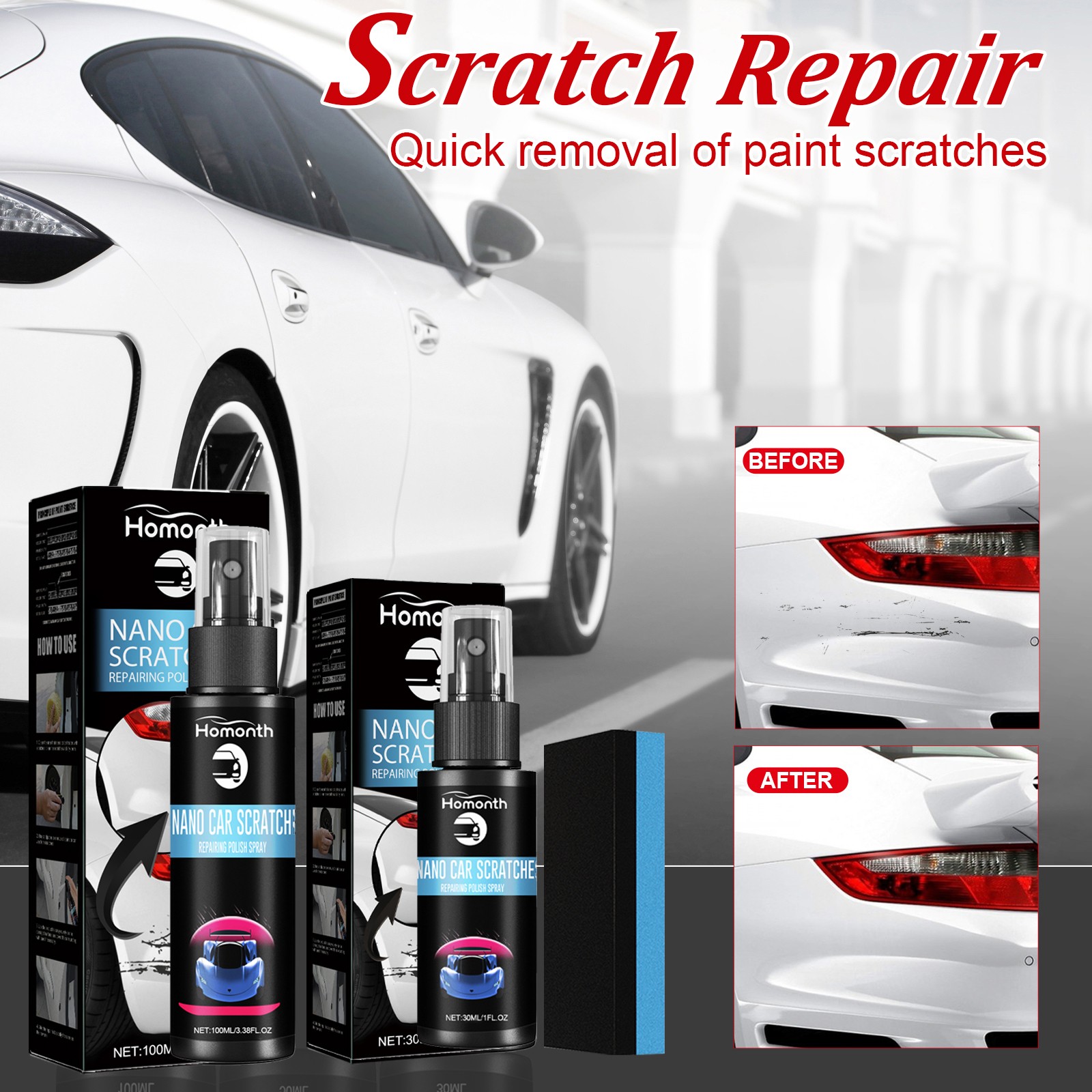 Scratch Repair Spray for Car Paint – Scratch & Swirl Remover Gloss Restorer