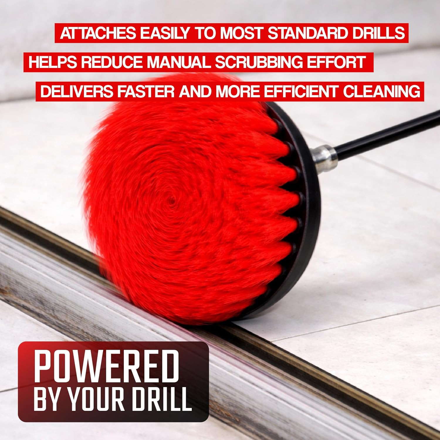 6-Piece Drill Brush Cleaning Set – Power Scrubber Attachments with 2”, 3.5”, 4”