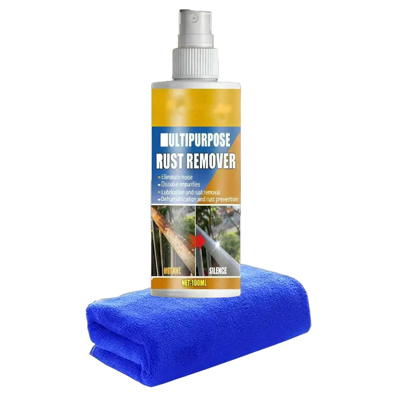 Rust Remover 100ml Fast Acting Powerful with Cleaning Towel Rust Removal Spray