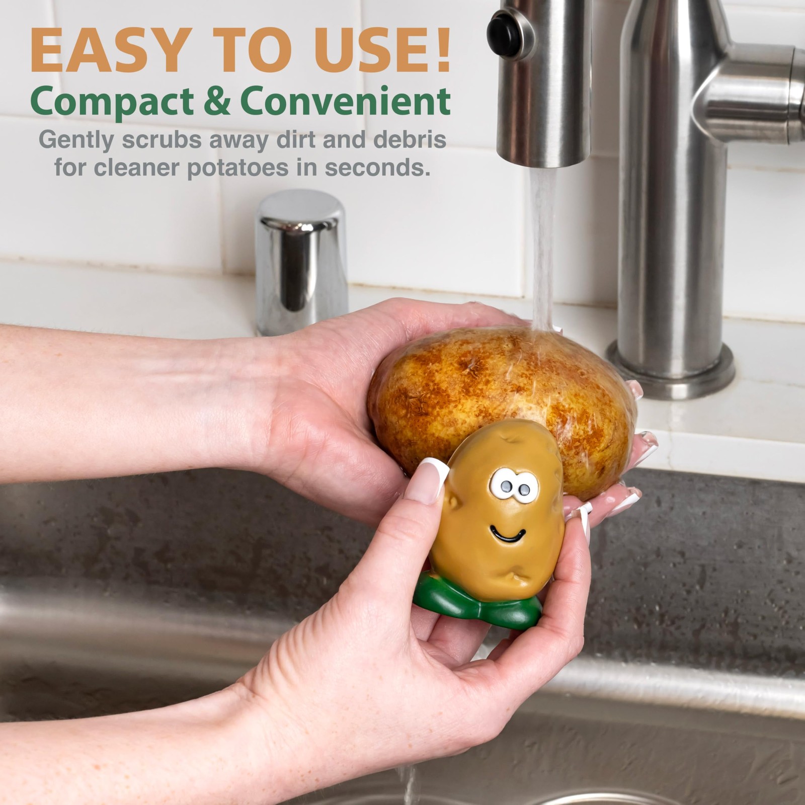 Potato Vegetable Scrubber Brush, Fruit and Produce Cleaner Tool, Kitchen Gadget