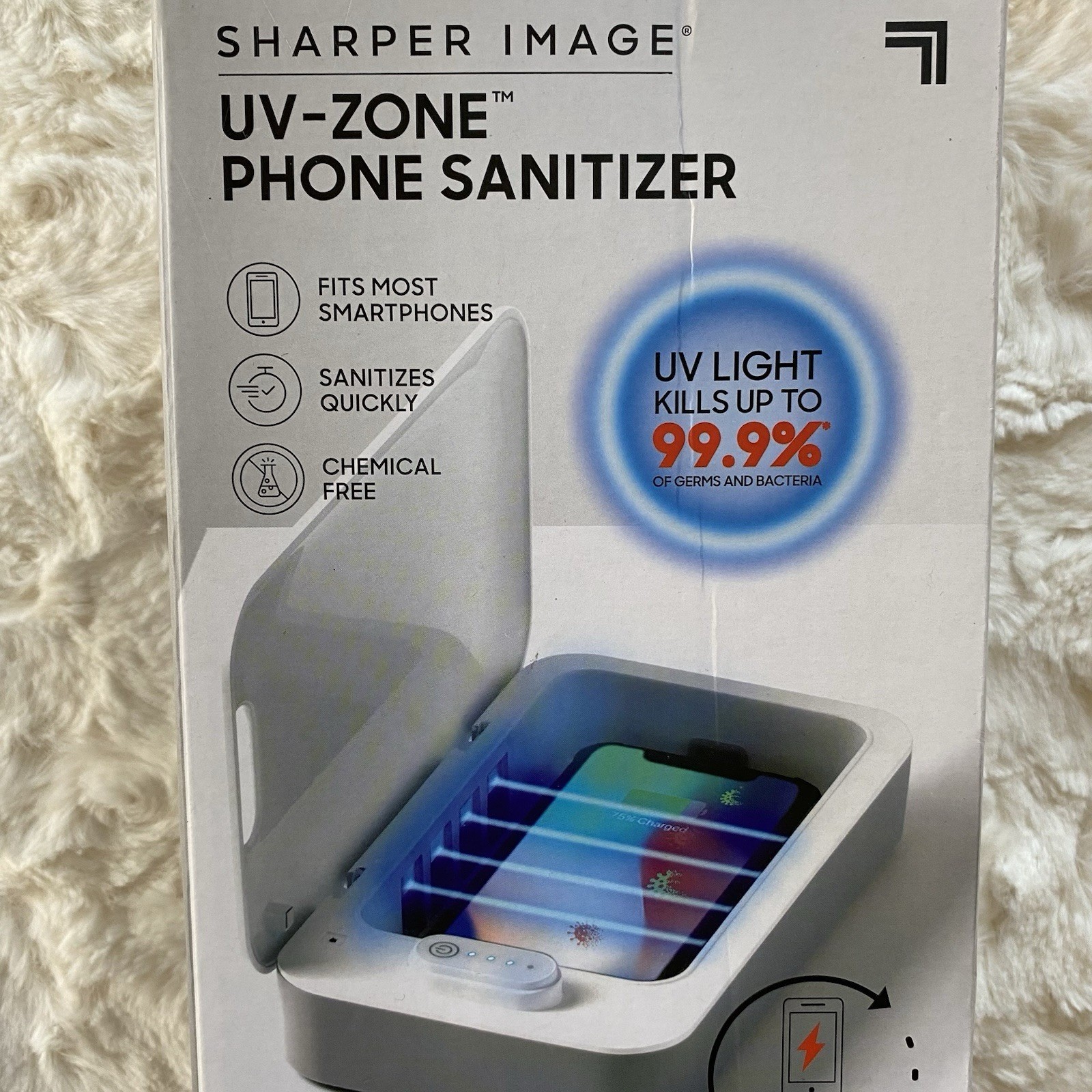 Sharper Image UV Zone Phone Sanitizer Brand New Sealed