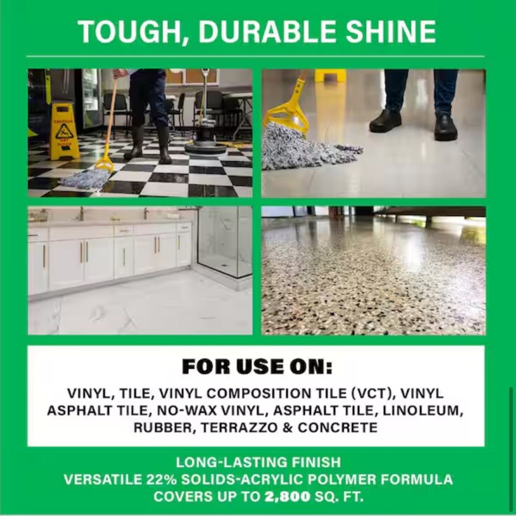 4pack High Traffic 4Gal Low Maintenance Floor Finish Hard Surface Cleaner Shiner