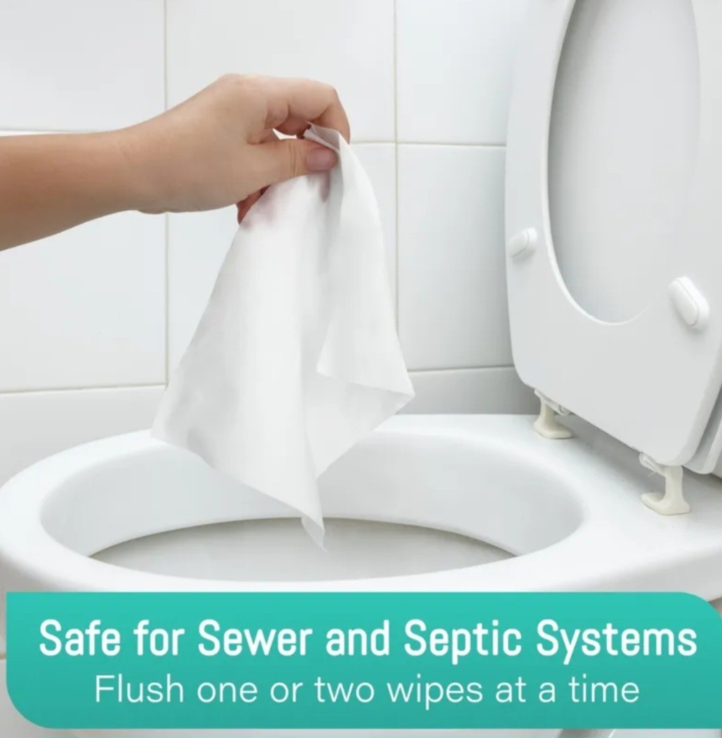 Flushable Wet Wipes For Adults Pack Of 10 480 – Septic & Sewer Safe,Quick Dispen