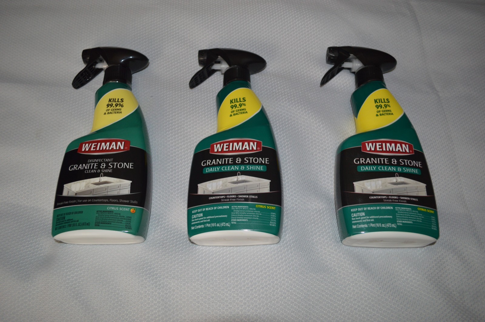 WEIMAN PRODUCTS ~ GRANITE & STONE ~ DAILY CLEAN & SHINE ~ (PACK OF 2) ~ SPRAY