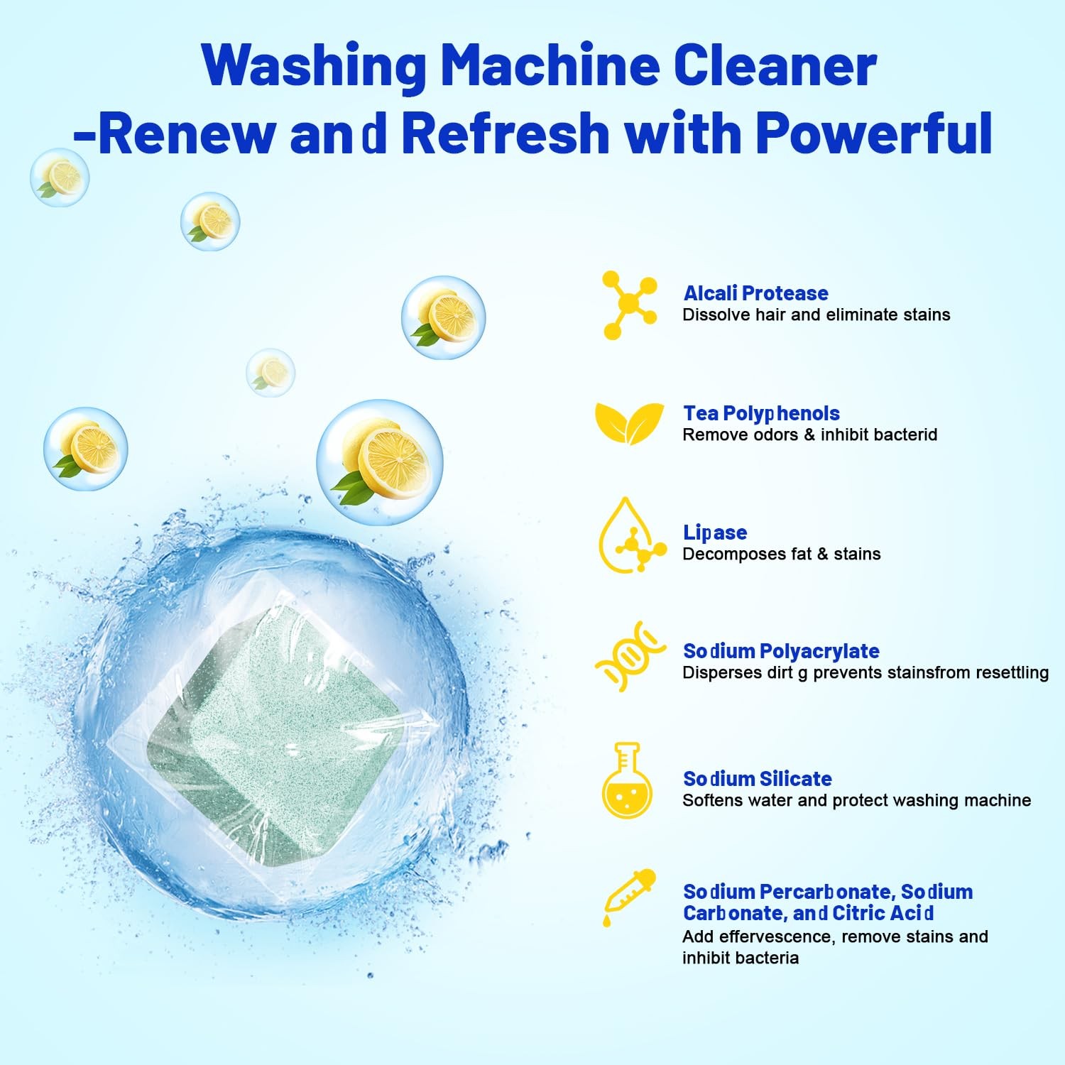 Washing Machine Cleaner -15 Pack, Formulated for Pet Owners | Compatible with…
