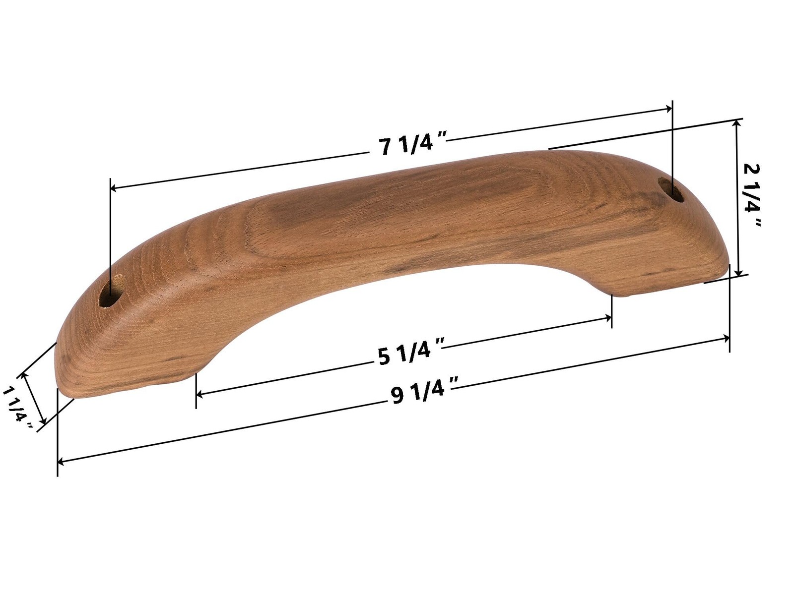 Teak Wood Handle Grab Handrail for Boat and RV 2