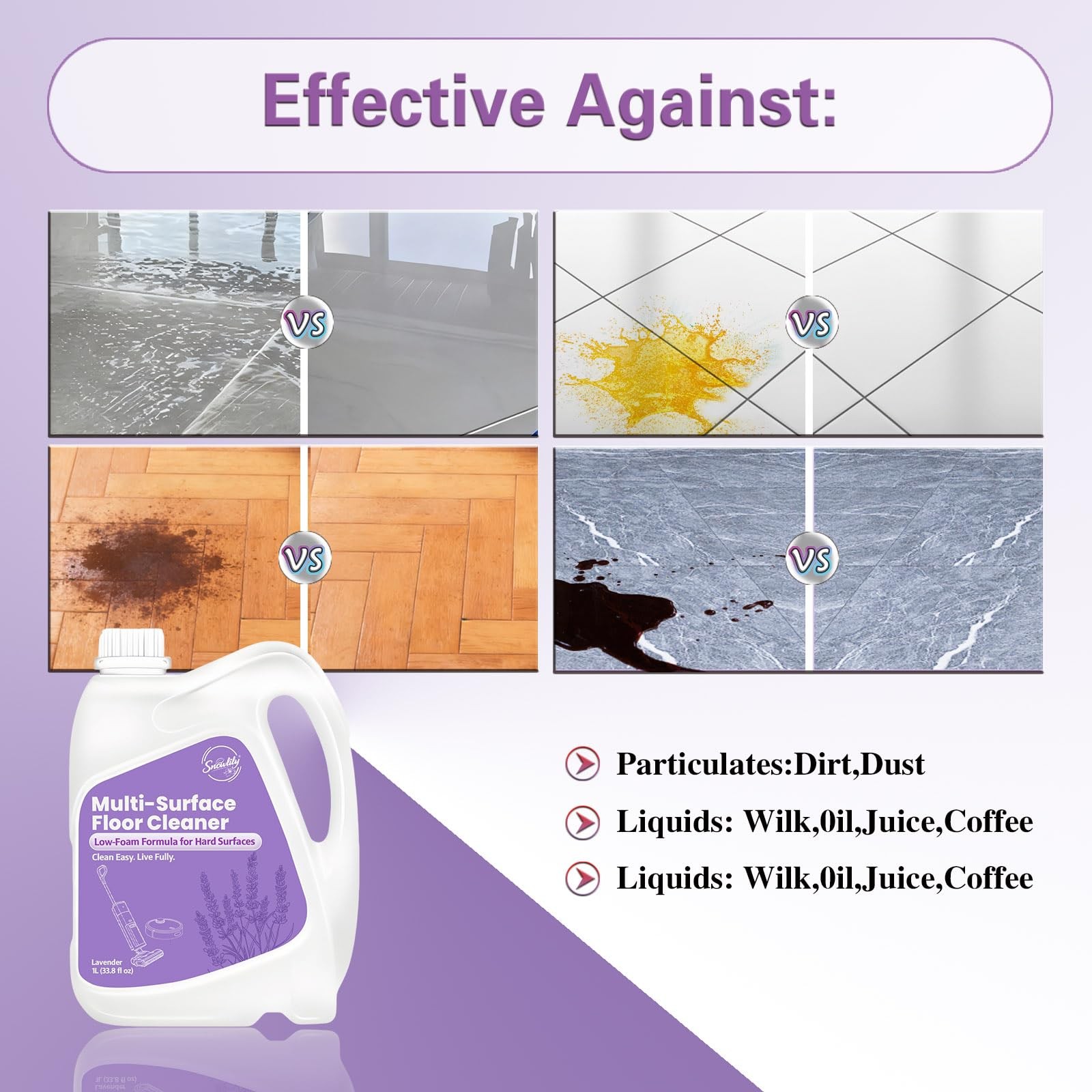 33.8 FL OZ Floor Cleaning Solution with Robot Vacuum, Residue & Streak , Low …