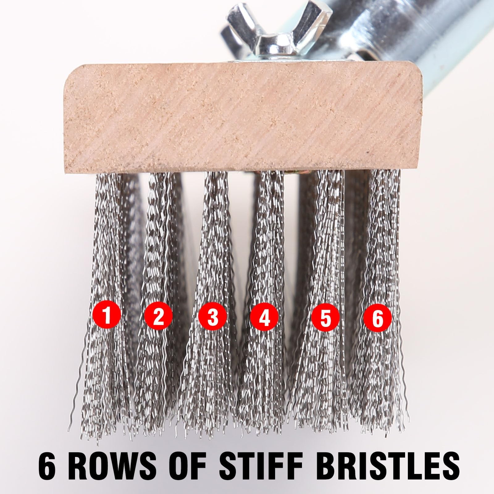MAXMAN Stainless Steel Wire Scrub Brush with Long Handle, 63″ Heavy Duty Larg…
