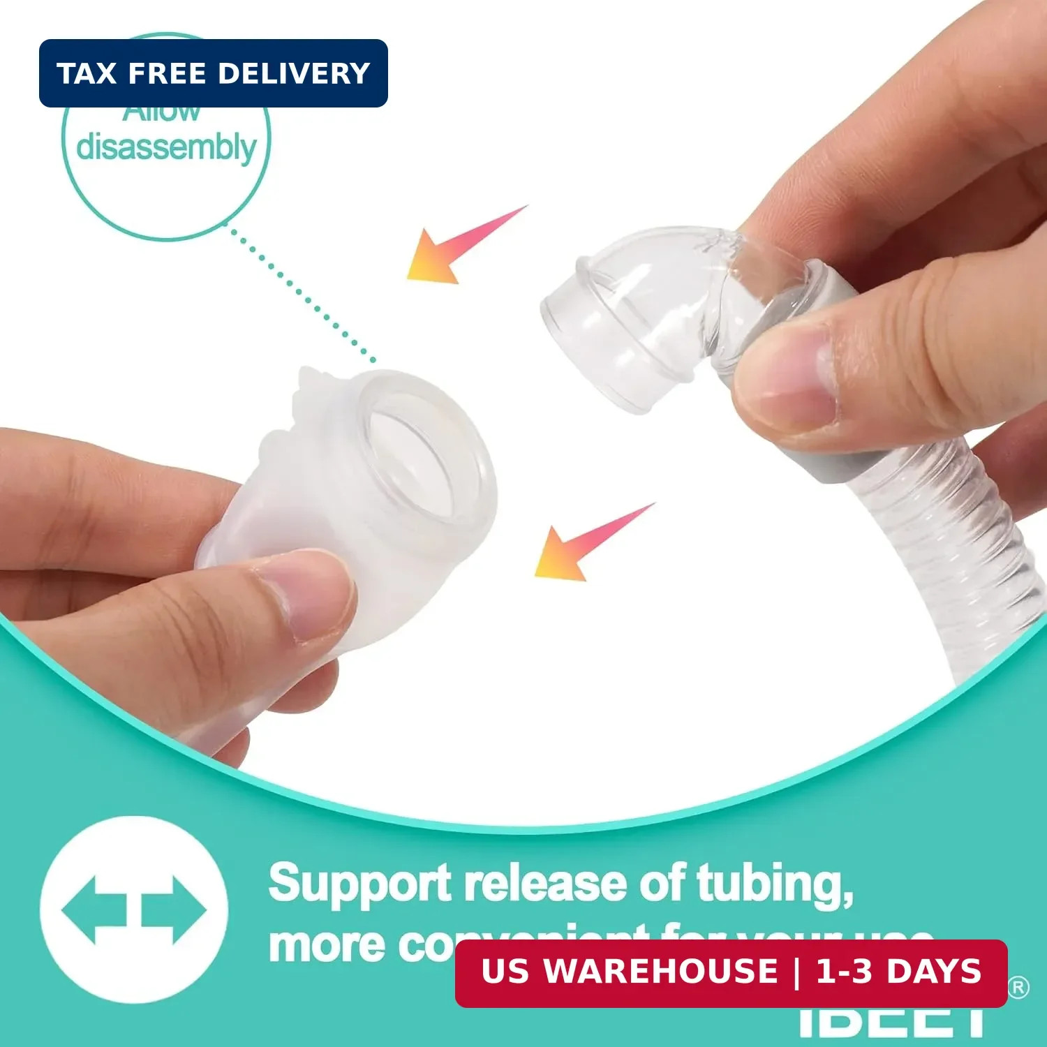 Short Tube Assembly For Swift FX w/ Swivel Elbow Hose Supplies Compatible CPAP