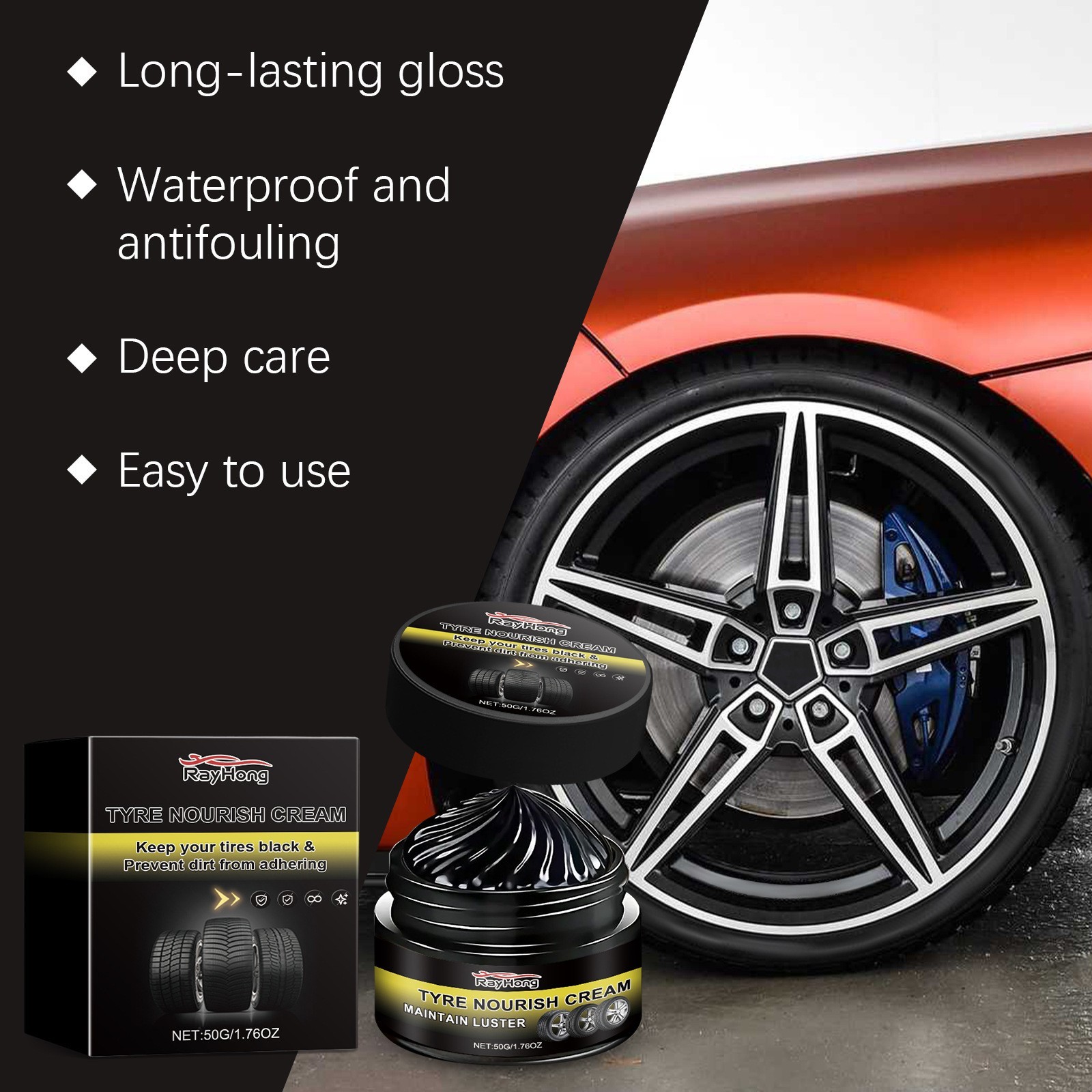 Tyre Nourish Cream,Maintain Luster For Cars,UV Protection And Waterproof Coating