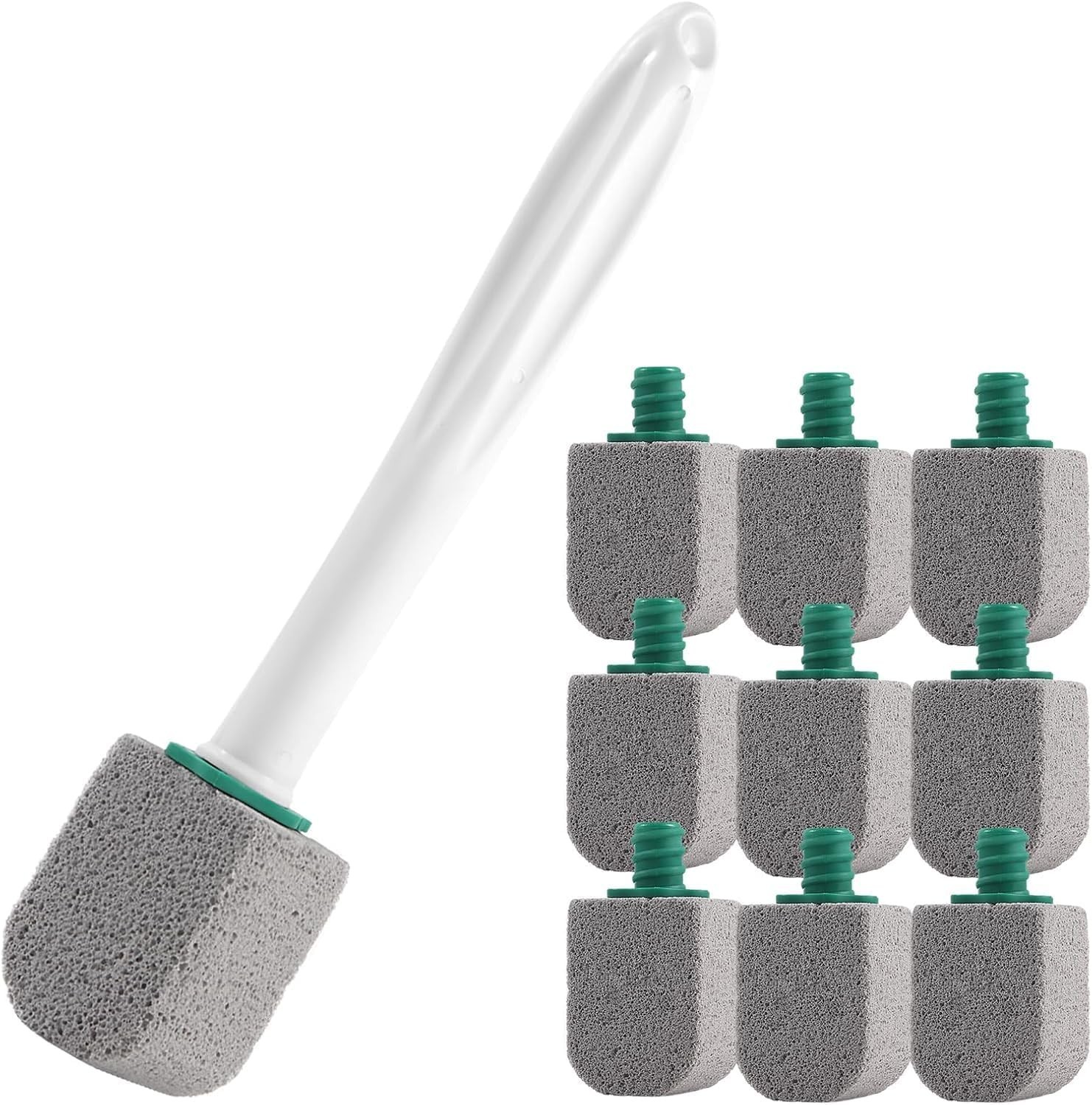 Pumice Stone Toilet Cleaner Long Handle Scrubber 10 Stones Rust Stain Grease