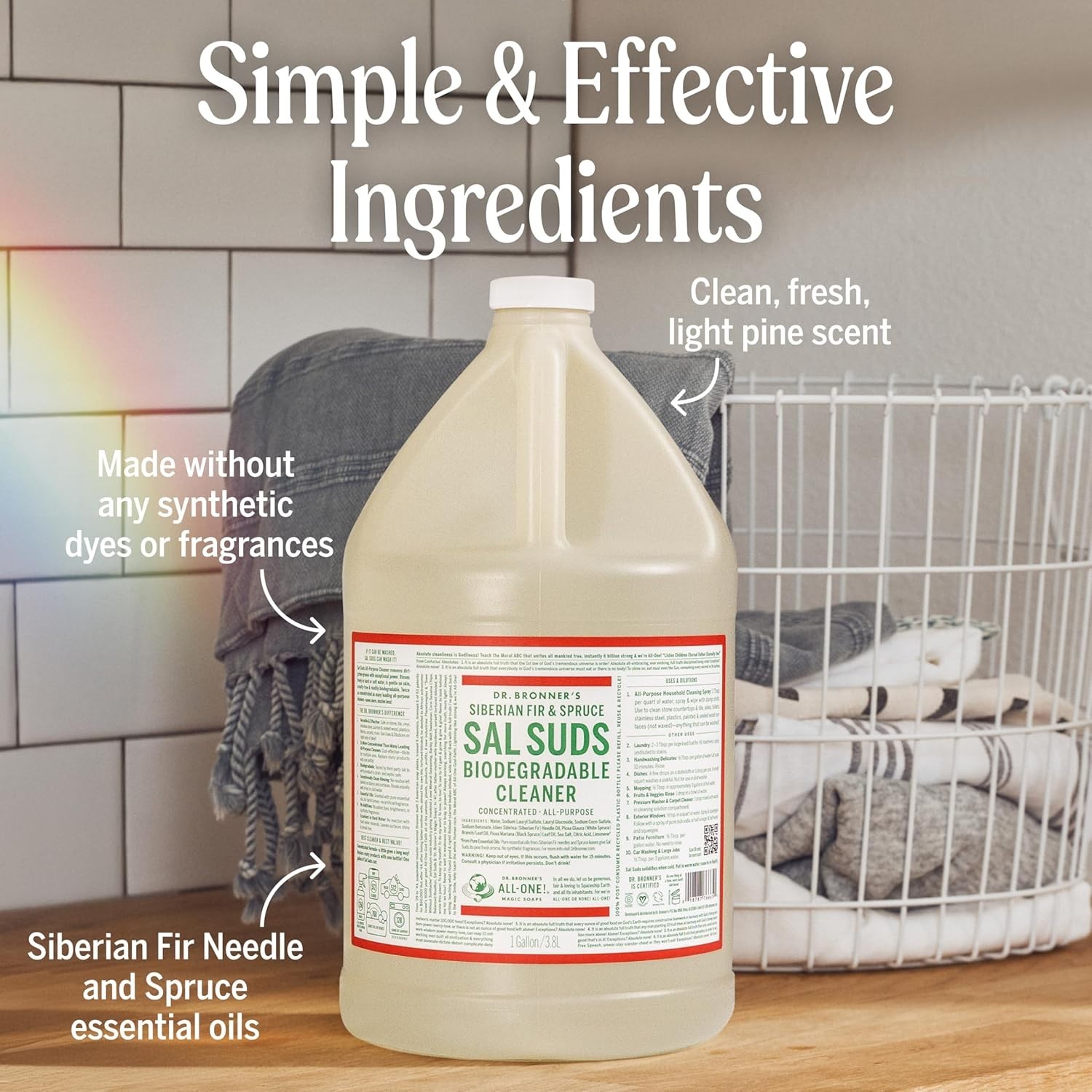1 Gallon Biodegradable All‑Purpose Pine Cleaner for Floors,Laundry,Dishes & More