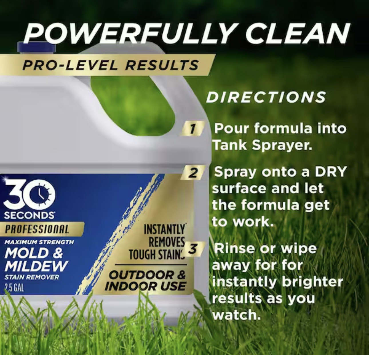 2.5 Gal Professional Outdoor Cleaner | Mold and Mildew Stain Remover (2 Pack)