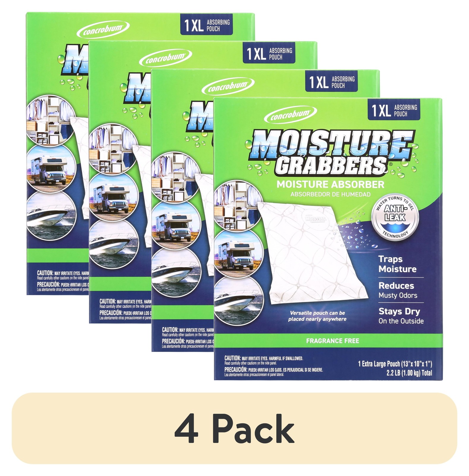 Moisture Grabbers Humidity Absorbing Crystal Pouch , 1 Extra Large Pouch
