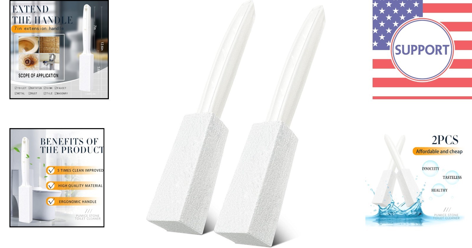 Eco-Friendly Pumice Cleaning Tool – Ergonomic Handle for Hard Water Stains