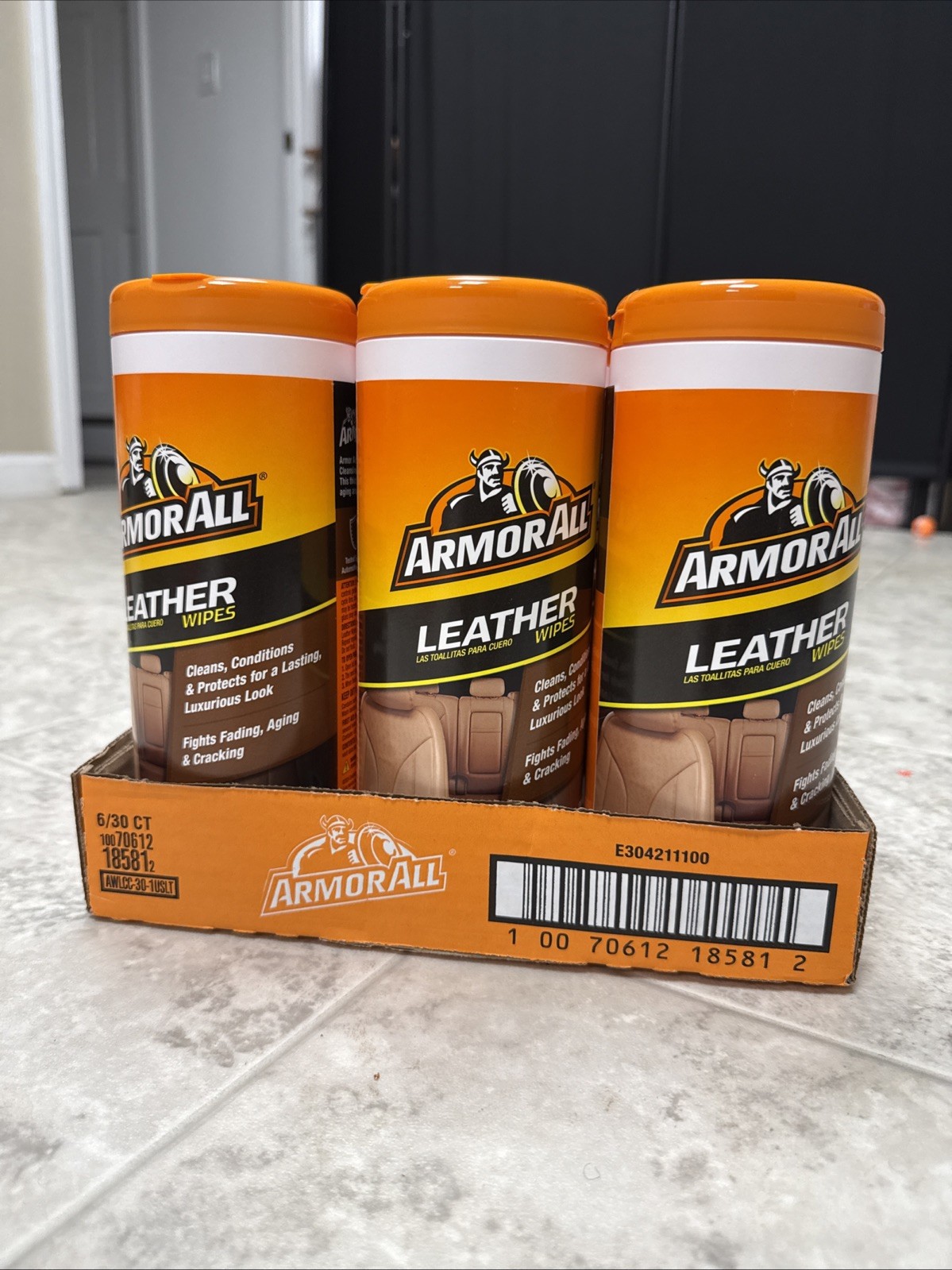 Armor All Leather Care Wipes 180 Count Car Interior Cleaning Wipes 6Pack