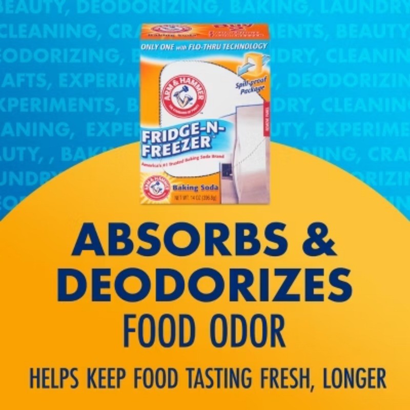 Baking Soda Fridge-n-Freezer Odor Absorber – 14oz: Non-Toxic, Air Freshener