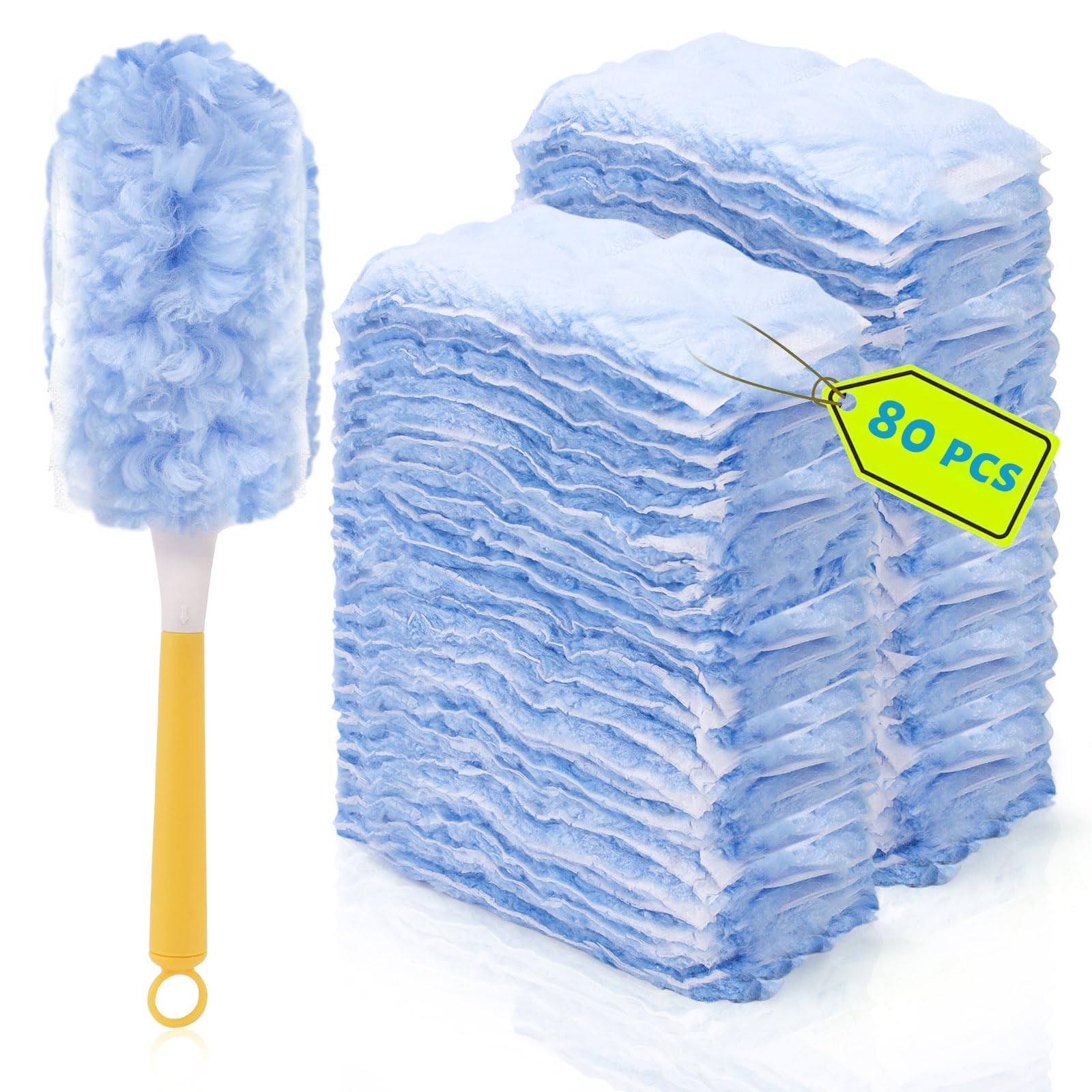 80PCS Dusters Refills, 360°Duster Refill with Handle, Disposable Dusters for …